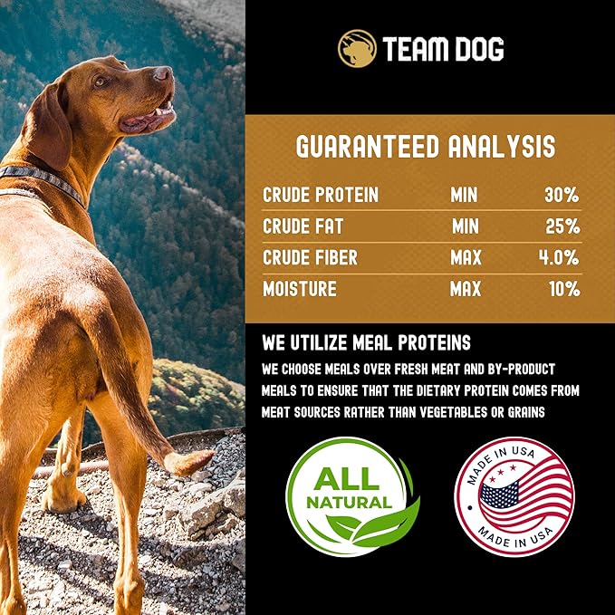 Team Dog Elite Blend Salmon Dog Food with Herring & Lentils | High Protein Dog Food for Sensitive Stomachs & Skin | Chicken Free, Gluten Free, GMO Free, No Corn, Wheat or Soy (33 lb)