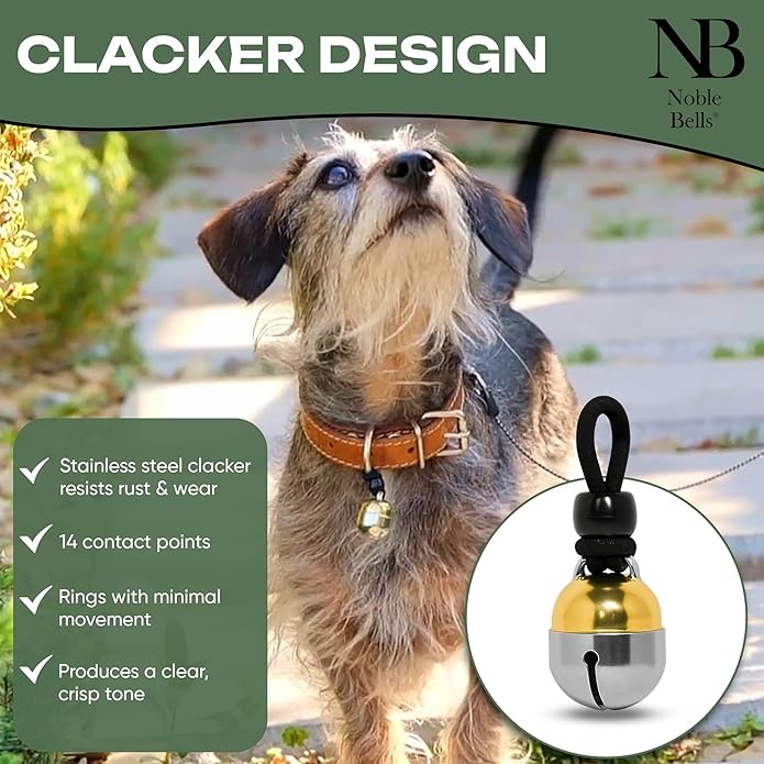 Noble Bells - Handmade in USA, Extra Loud Collar Bell for Cats and Dogs, Premium Brass and Nickel Silver