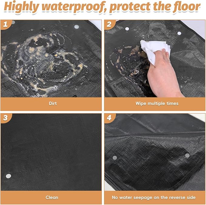 PINVNBY 59"x59" Thickening Waterproof Pet Playpen Mat, Guinea Pig Cage Liner Washable Tarp Bottom Reusable Base for Rabbits, Bunny, Ferrets and Other Small Animals, 1 PCS