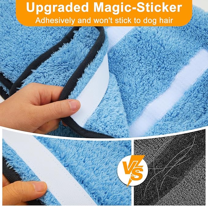 Bienbee Dog Bathrobe, Quick Drying Super Absorbent Dog Robes for After Bath, Warm Keeping Dogs Towel, Dogs Bath Supplies, Light Blue M