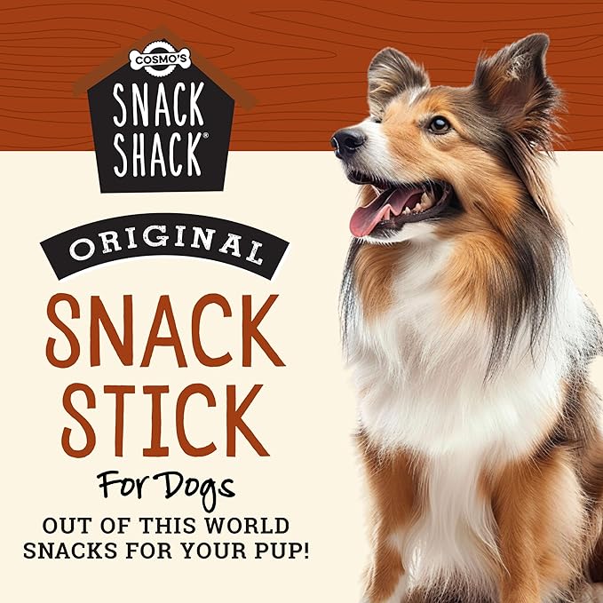 Cosmo's Snack Shack Pork Meat Sticks for Dogs - Original Flavor - All Natural Dog Treat - Made in USA (24 Count Pack of 1)