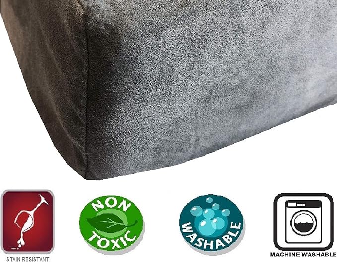 Dogbed4less Large Memory Foam Dog Bed for Medium Dogs, Orthopedic Comfort, Waterproof Liner and Suede Pet Bed Cover 41"X27" Pillow, Grey