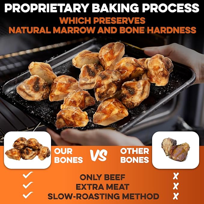 BRUTUS & BARNABY Kneecap Bones for Dogs – 100% USA-Sourced Beef – Long-Lasting Natural Chews for Aggressive Chewers – High Protein, Dental Health Support, (5-pk) – Made in The USA