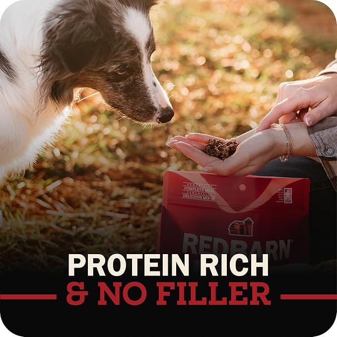 Redbarn Powerfood Air Dried Dog Food - 95% Beef & Beef Organs - High Protein Grain-Free Non-GMO Premium Dry Full Feed or Topper Made in USA with Omega 3 Salmon Oil Flaxseed - 2.5 Ounce