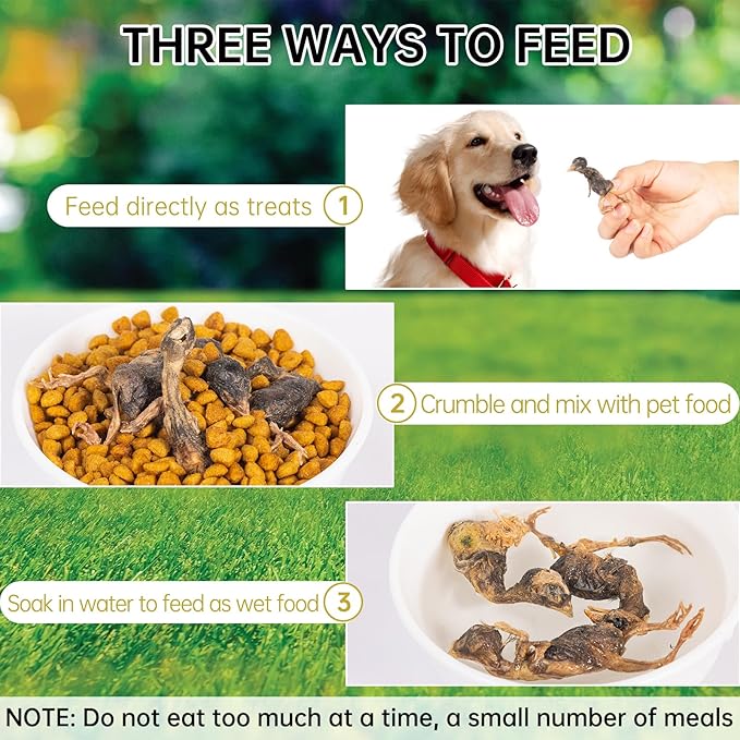 Freeze Dried Quail Cat Dog Treats - Single Ingredient Pet Treats,Natural High-Protein Training Snacks,Grain-Free (3.5oz)