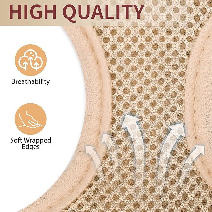SCENEREAL Puppy Dog Harness with Leash Set for Small Medium Sized Dogs, Soft Mesh Pet Harnesses and Leash, No Chock Plaid No Pull Vest for Dogs Cats, Chihuahua,Bulldog (Beige S)