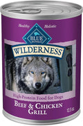 Blue Buffalo Wilderness Adult Wet Dog Food, High-Protein & Grain-Free, Made with Natural Ingredients, Beef & Chicken Grill, 12.5-oz. Cans, 12 Count