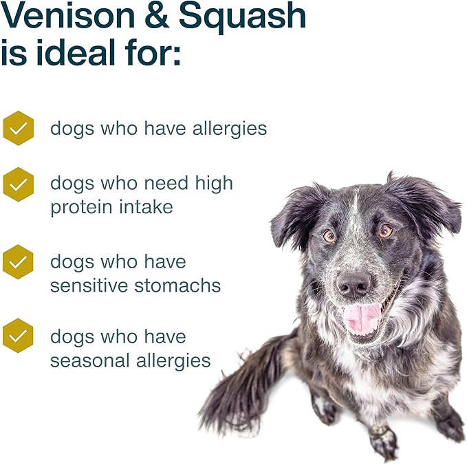 JustFoodForDogs Frozen Fresh Dog Food, Complete Meal or Topper, Venison & Squash Human Grade Dog Food Recipe, 72 oz (Pack of 7)