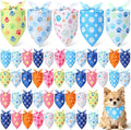 Weewooday 50 Pcs Paw Print Dog Bandanas Bulk for Dogs Soft Bibs Adjustable Triangle Pet Bandana for Small Medium Large Costume(paw Pattern, 19.7 x 13.8 x 13.8 Inch)