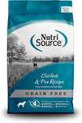 NutriSource Grain Free Dry Dog Food, Chicken and Peas, 26LB