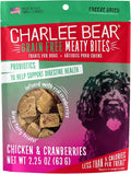 Charlee Bear Grain Free Meaty Bites Freeze Dried Dog Treats, Chicken and Cranberries, 2.25 Ounce Resealable Bag, Training Treats or Meal Topper Dogs, High Protein Dog Snacks, Made in USA