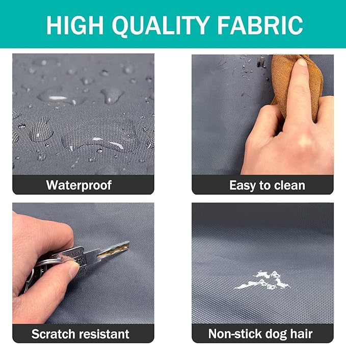 Dog Bed Cover,Waterproof Tough Plastic DIY Pet Bed Cover,Non Stick Hair Easy to Clean Rectangular Fillable Dog Bed Covers with Zipper(Dark Grey,54" L x 44" W x 4" Th,Cover Only)