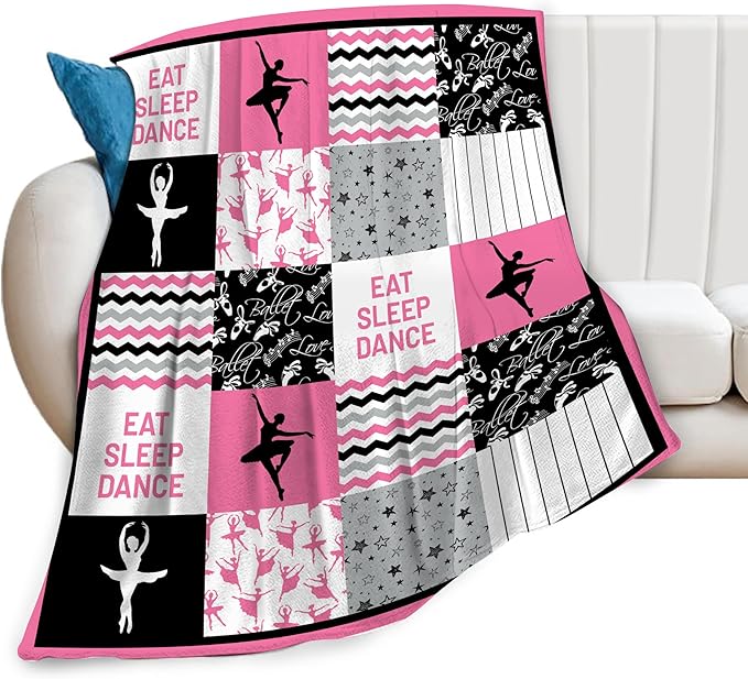 banonaty Dance Blanket Ballet Throw Blanket Cozy Fleece Flannel Plush Bedding Dancer Gifts for Girls Women Teen for Couch Sofa Bed Decor 60"X80"