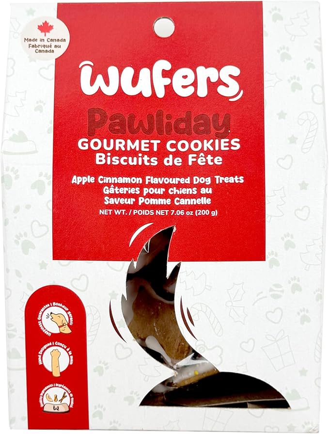 Wufers Pawliday Gourmet Spinkled Small Bones Cookie Dog Treats - Christmas Holiday Dog Snacks - All Natural with Human Grade Ingredients (Sprinkled Small Bones)