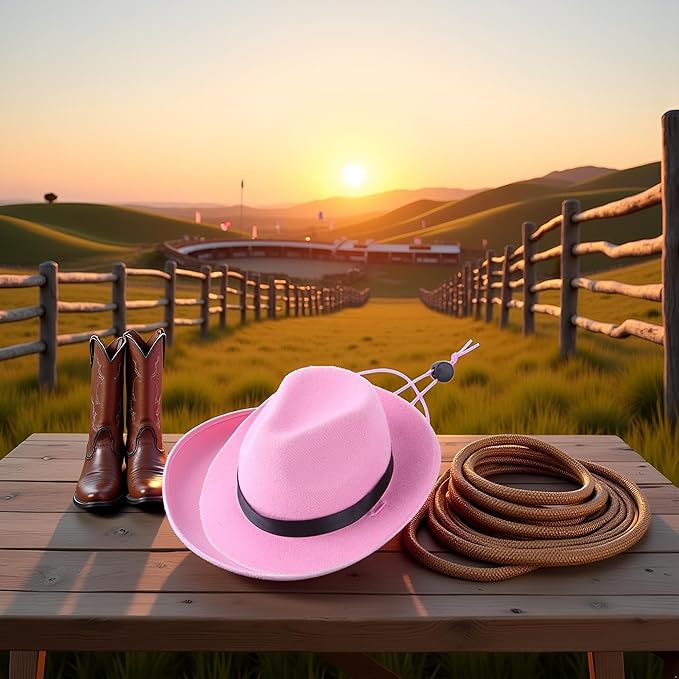 Pink Funny Pet Cowboy Hat, Cute Dog Cat Hat for Halloween Christmas Party Holiday and Daily Wearing Costume Accessories Photo Prop Pet Decoration