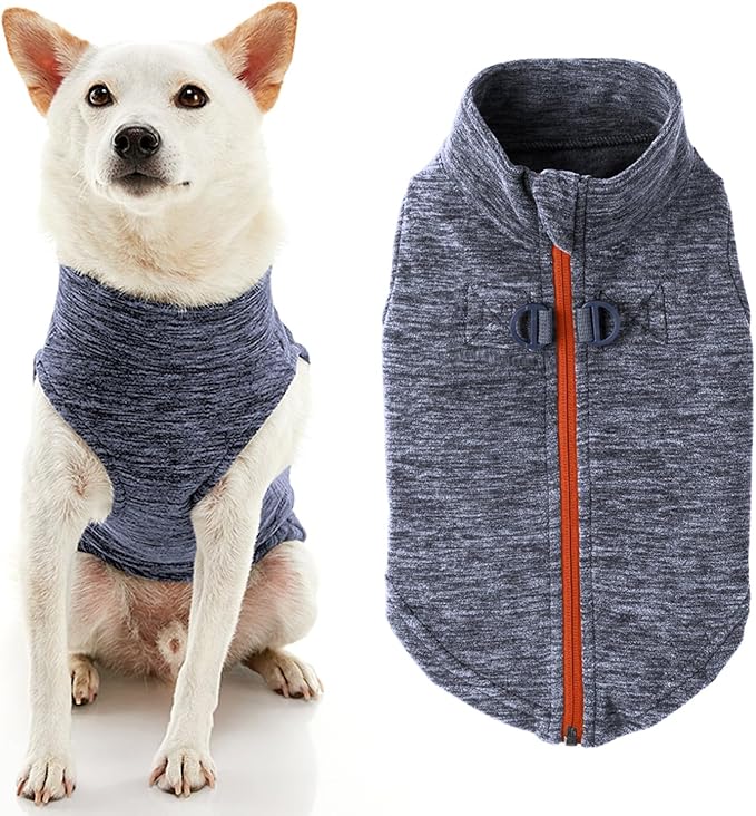 Gooby Boys X-Small Chest (~11 Inch) Zip Up Fleece, Gray Wash, X-Small 11 US