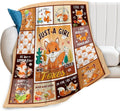 SweetFox Just A Girl Who Loves Foxes Blanket, Fox Decor Animal Throw Blanket Gifts for Girls Boys Lovers Super Warm Soft Plush Fleece Flannel Winter Bedding Blankets for Kids Adults Men Women 50"X40"