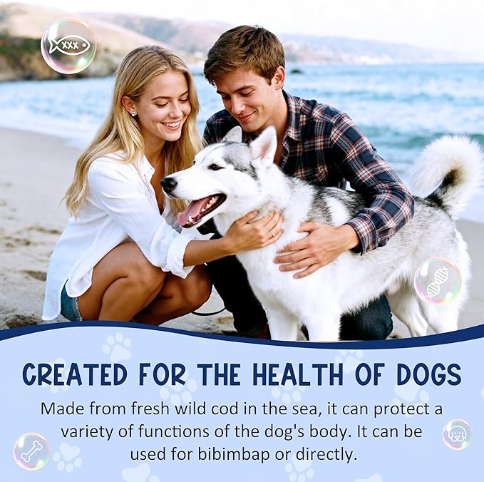 Natural Cod Skins for Dogs - Single Ingredient Dog Treats, Grain Free & Hypoallergenic - Dental Chews for Teeth Cleaning & Fresh Breath - Rich in Omega-3 for Skin & Coat Health (Cube 5.5 oz)