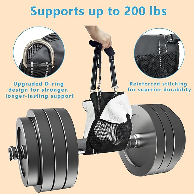 Dual-use Dog Lift Rehab Hareness Canine Sling for Large Pooch Rear Legs and Hip Support,Adjustable and Soft Brace Strap for After ACL Surgery, Helps Senior, Injured and Disabled K9