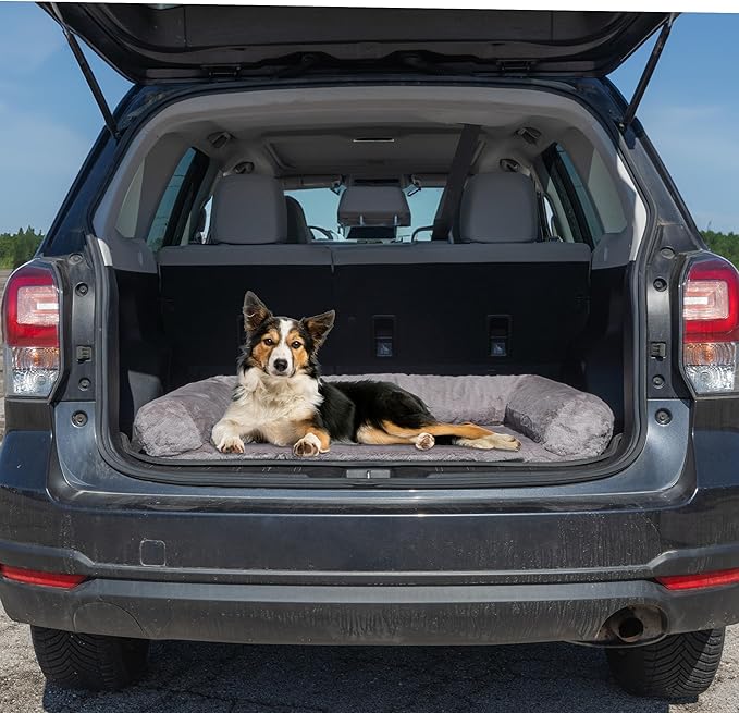 Couch Cover for Dogs Washable - 36x36in Plush Dog Couch Cover Protector for Medium Pets - Washable Pet Furniture Protector with Foam Bolster and Non-Slip Bottom - Puppy Essentials by PETMAKER (Gray)