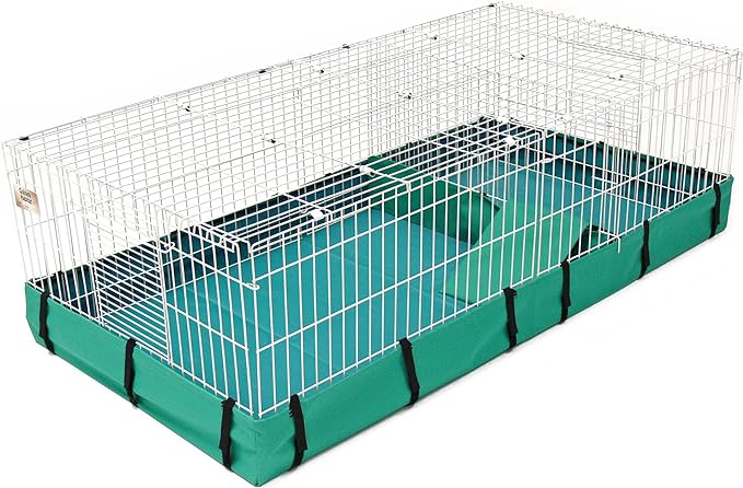 MidWest Homes for Pets Guinea Habitat Plus Cage, Includes Divider Panel and Hinged Top, Washable PVC Canvas Bottom, Expandable Small Animal Cage for Guinea Pigs, 171GHP
