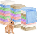 Newwiee 24 Pcs Guinea Pig Fleece Bedding Blankets Bulk Washable Small Animal Fleece Cage Liners Pet Wash Cloth Sleeping Mat Cover for Hamster Chinchilla Rabbit Hedgehog(14 x 30 Inch,Multicolor)