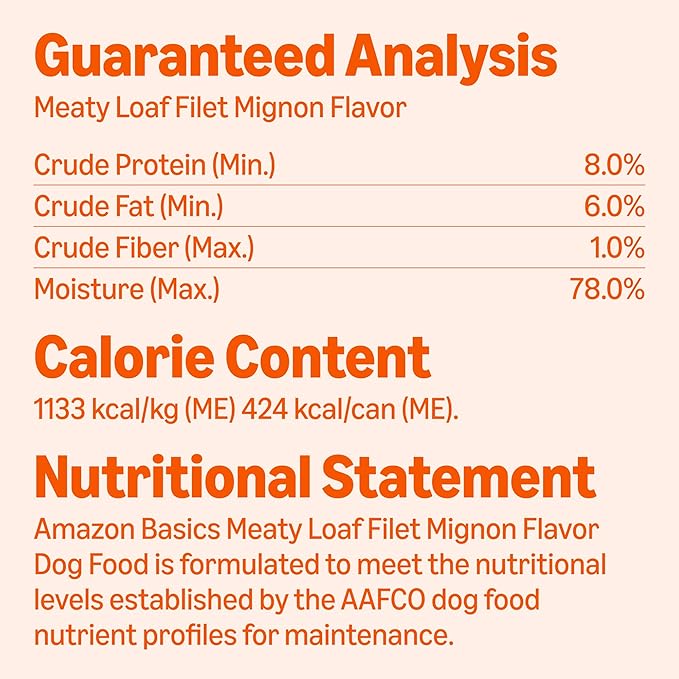 Amazon Basics Wet Dog Food Meaty Loaf Variety Pack, Filet Mignon Flavor and Chicken & Rice Dinner, Made with Real Chicken and Beef, 13.2 oz can, (6 cans of Each Flavor, 12 cans in Total)