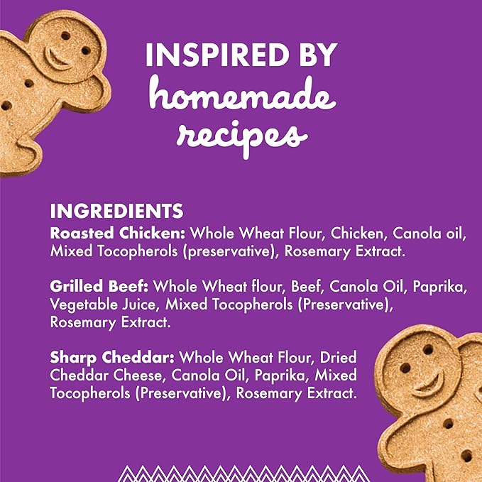 Buddy Biscuits 16 oz. Box of Crunchy Dog Treats Made with Assorted Flavors of Roasted Chicken, Grilled Beef, and Sharp Cheddar