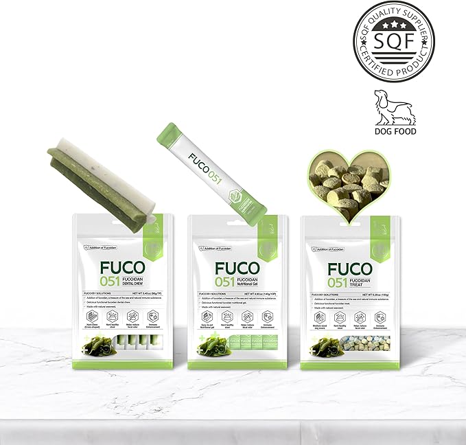 Fuco 051 Fucoidan Treat for Dogs – Immune & Digestive Health, Stool & Odor Support, Antioxidant, Superfood with Spirulina & Kelp, 5.29 oz (150g)