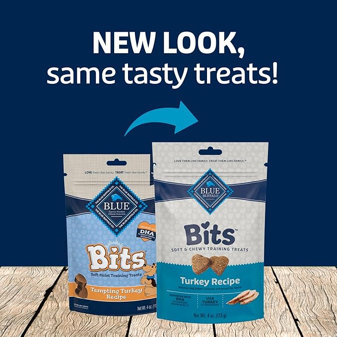 Blue Buffalo Blue Bits Natural Soft-Moist Training Dog Treats, Turkey 4-oz (6 Pack)