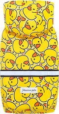 Fitwarm Funny Duck Dog Raincoat with Hood, Waterproof Rain Jacket for Small Dogs Boy Girl, Reflective Pet Poncho, Packable, Adjustable, Yellow, Large
