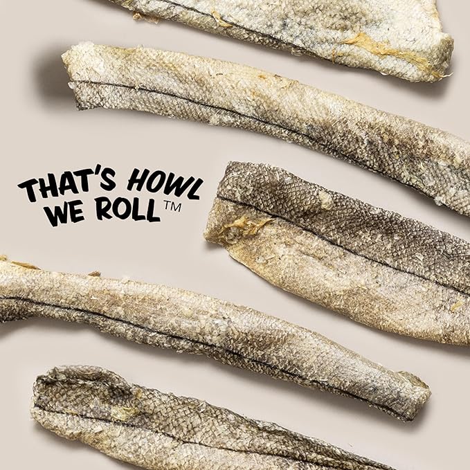 Polkadog Crunchy Haddock Skins Dog Treats – Single-Ingredient, Omega-3 Rich, All-Natural Pet Snack – Locally-Caught, Sustainable Seafood – High Protein, Made in USA – 1 lb