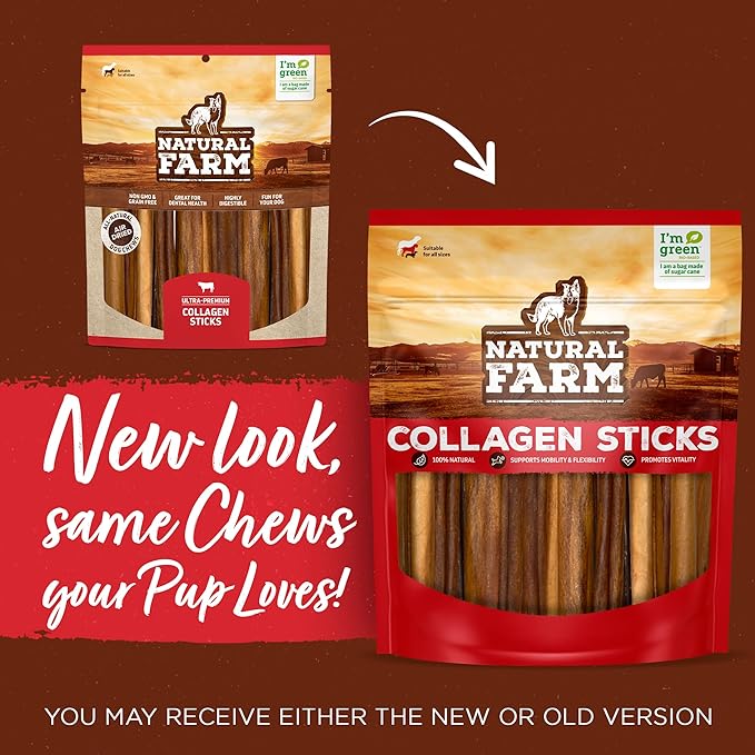 Natural Farm Braided Pork Collagen Dog Chews (5 Pack), Flavorful Braided Pork Collagen Sticks, Natural Dog Chews, Long Lasting, for Small, Medium, and Large Dogs, Odor-Free Rawhide Alternative