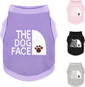Personality Canine Attire: Soft, Lightweight Cotton Dog Clothes with 'The Dog Face' Print. Small and Medium Breeds, Perfect for Everyday Wear, Comfortable and Breathable Dog Shirt Purple 3XL