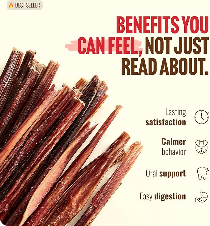 Natural Farm Bully Sticks (6 Inch, 30 Pack), Thin Pizzle Pixie Beef Treats, Grain-Free, High Protein, Best Rawhide Alternative for Small, Puppies or Senior Dogs