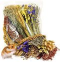 Natural Hamster Flower & Herb Habitat Deocr, Edible Hamster Sprays Flowers Bedding Mate, Hamsters Cage Enrichment Decoration Accessories for Dwarf Syrian Hamster Gerbil Mice Degus
