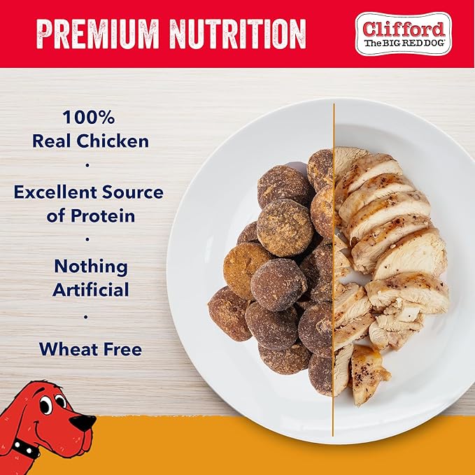 Clifford The Big Red Dog Soft Training Treats for Puppies and Dogs – Healthy, High Protein, Grain Free, Soft Puppy Treats for Small Dogs and Large – Real Chicken Mini Meatballs – 6oz