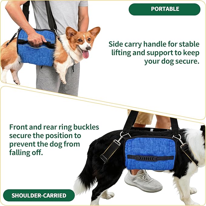 Dog Lift Harness, Dog Sling for Small Medium Dogs, Breathable Dog Support Harness for Senior Injured Disabled Dogs, ACL Surgery Arthritis Recovery Mobility Aid (XL)