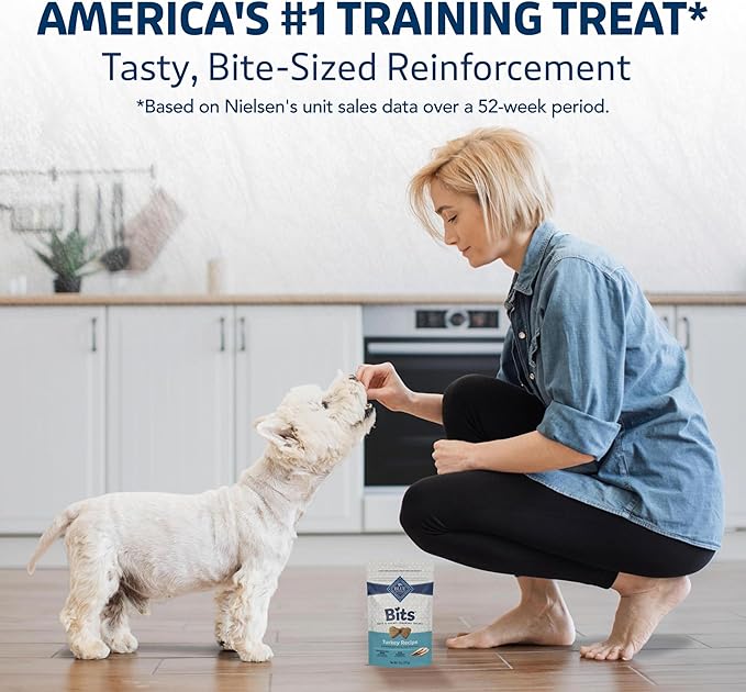 Blue Buffalo Blue Bits Natural Soft-Moist Training Dog Treats, Turkey 4-oz (6 Pack)