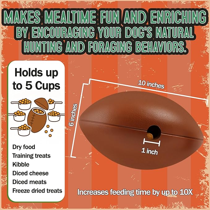 Food Puzzle Feeder for Large or Medium Dogs, Mentally Stimulating Enrichment Toy, Made in USA, BPA-Free Durable Foraging Toy, Reduces Anxiety and Destructive Behavior, Slow Feeder Dog Bowls, 5C