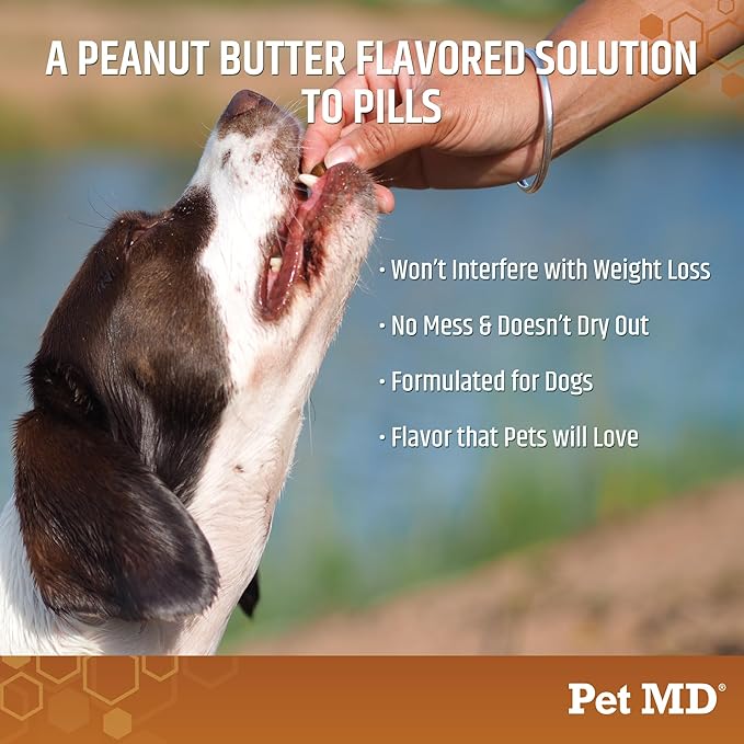 Pet MD Wrap A Pill Peanut Butter Flavored Pill Paste for Dogs - Make a Pocket to Hide Pills and Medication for Pets - 59 Servings (Pack of 2)