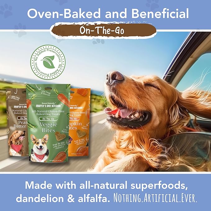 Marcy's Pet Kitchen-Diabetic Dog Treats-Vet Recommend-No Preservatives - Crunchy, Superfoods, All Natural-Vegan Homemade,-Gluten Free-for Sensitive Stomachs-Made in The USA Only (On The Go Variety)