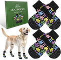 EXPAWLORER Anti Slip Dog Socks to Prevent Licking Paws, Dog Shoes for Hot Pavement, Dog Booties for Small Medium Large Senior Dogs, Traction Control Boots & Paw Protectors for Hardwood Floors Easter L