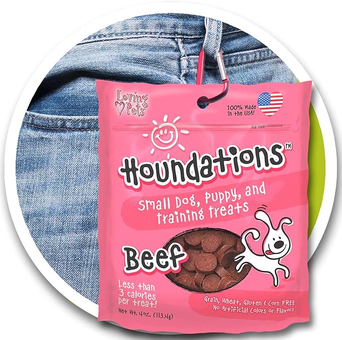 Loving Pets Houndations Beef Training Treats Dog Treat, 4 Oz/One Size, Multi (8151) (Pack of 3)