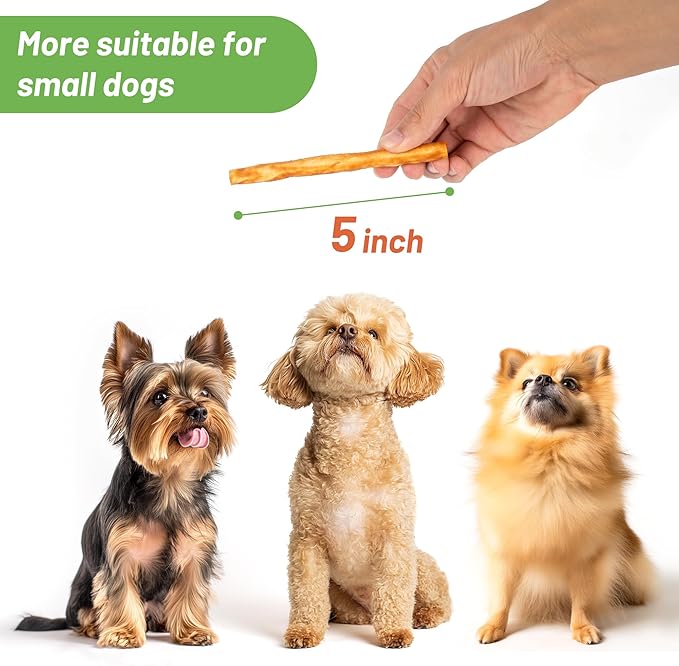 MON2SUN Chicken Collagen Sticks for Dogs, 5 Inch Teeth Cleaning Collagen Chews for Small Dogs (Chicken Flavored),Healthy Snacks, 21.16oz (75 Count-Pack of 1)