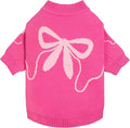 Fitwarm Bowknot Valentine's Dog Sweater, Thermal Winter Clothes for Small Dogs, Charming Valentine's Outfit, Dog Pullover Jumper, Holiday Pet Apparel, Pink, Medium