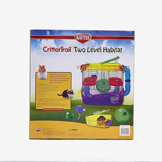 Kaytee CritterTrail Two Level Habitat for Pet Dwarf Hamsters, Gerbils or Mice