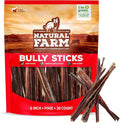 Natural Farm Bully Sticks (6 Inch, 30 Pack), Thin Pizzle Pixie Beef Treats, Grain-Free, High Protein, Best Rawhide Alternative for Small, Puppies or Senior Dogs