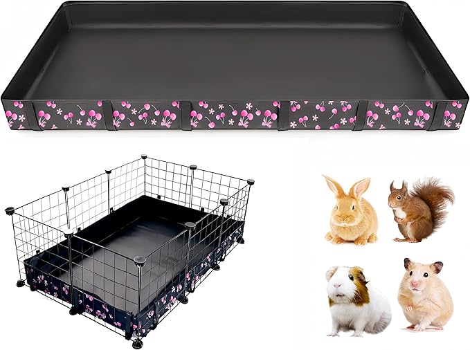 DZWLKJ Guinea Pig Cage Liner,Washable Tarp Bottom Base,Cherry Graphic,28"x42", Reusable for Rabbit, Chinchilla, Hedgehog, Ferret & Other Small Animals.