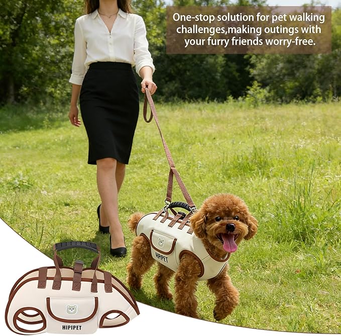 DZ Duozhan Dog Lift Harness for Small Dogs, Full Body Support Sling with Adjustable Handle for Senior Injured Disabled Pets, Hands-Free Shoulder Pet Carrier (Black, Small)